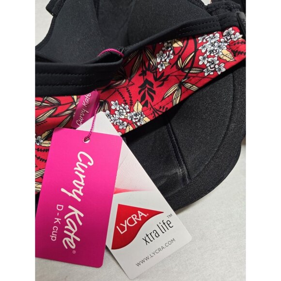 Curvy Kate Maya Bandeau Bikini Top - Red Print Size 36J- NEW WITH TAGS - Picture 9 of 10